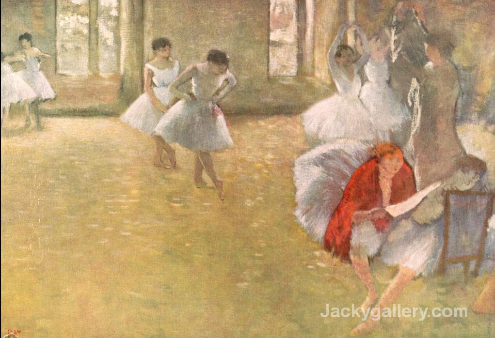 Dancers in the Rehearsal Hall by Edgar Degas paintings reproduction